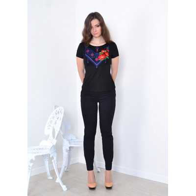 Embroidered t-shirt "Petrykivka Ornament" white
